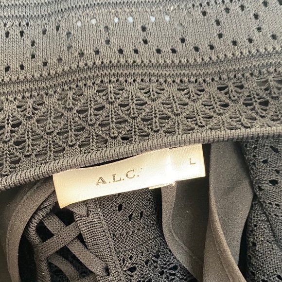 A.L.C. Black Pattern Midi Length A-line Dress - Picture 12 of 12